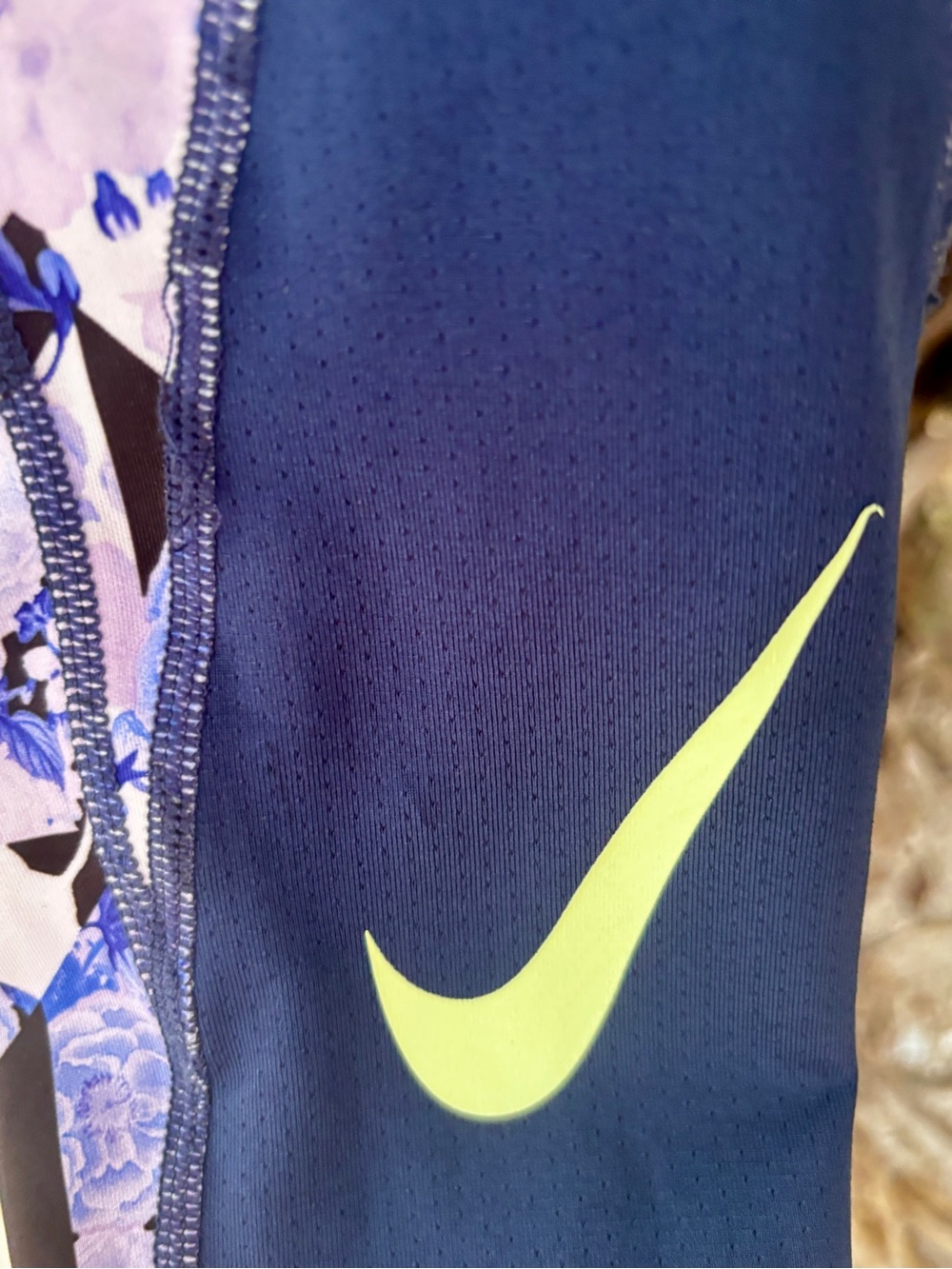 Nike Women’s Floral Geo Leggings - Navy, Purple, Black - Picture 3 of 6